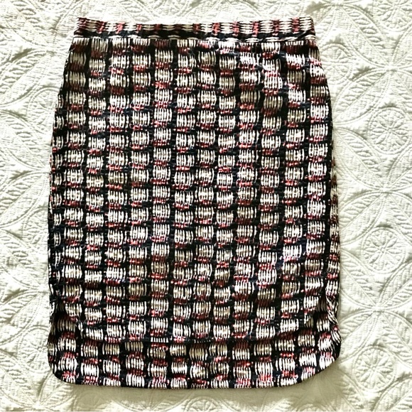 COS Multicolored Geo Travel Textured Hi-Low Pencil Skirt Size 4 EUC - Picture 1 of 13